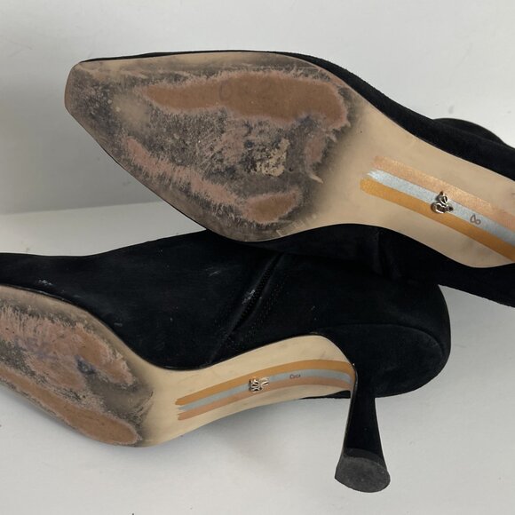 SAM Edelman boots Women's boots Black suede heel 3" boots size 8 - Picture 7 of 8
